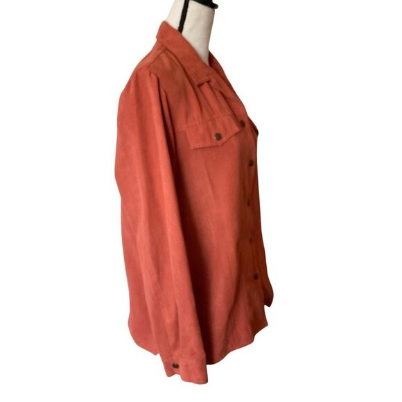 Alfred Dunner suede texture metallic buttons light weight jacket women 14 - Picture 3 of 10